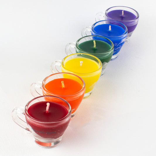 Mini Candle Rainbow Sets - Wax Play Teacup Candle - Low Temp - Paraffin - Regular & Blacklight